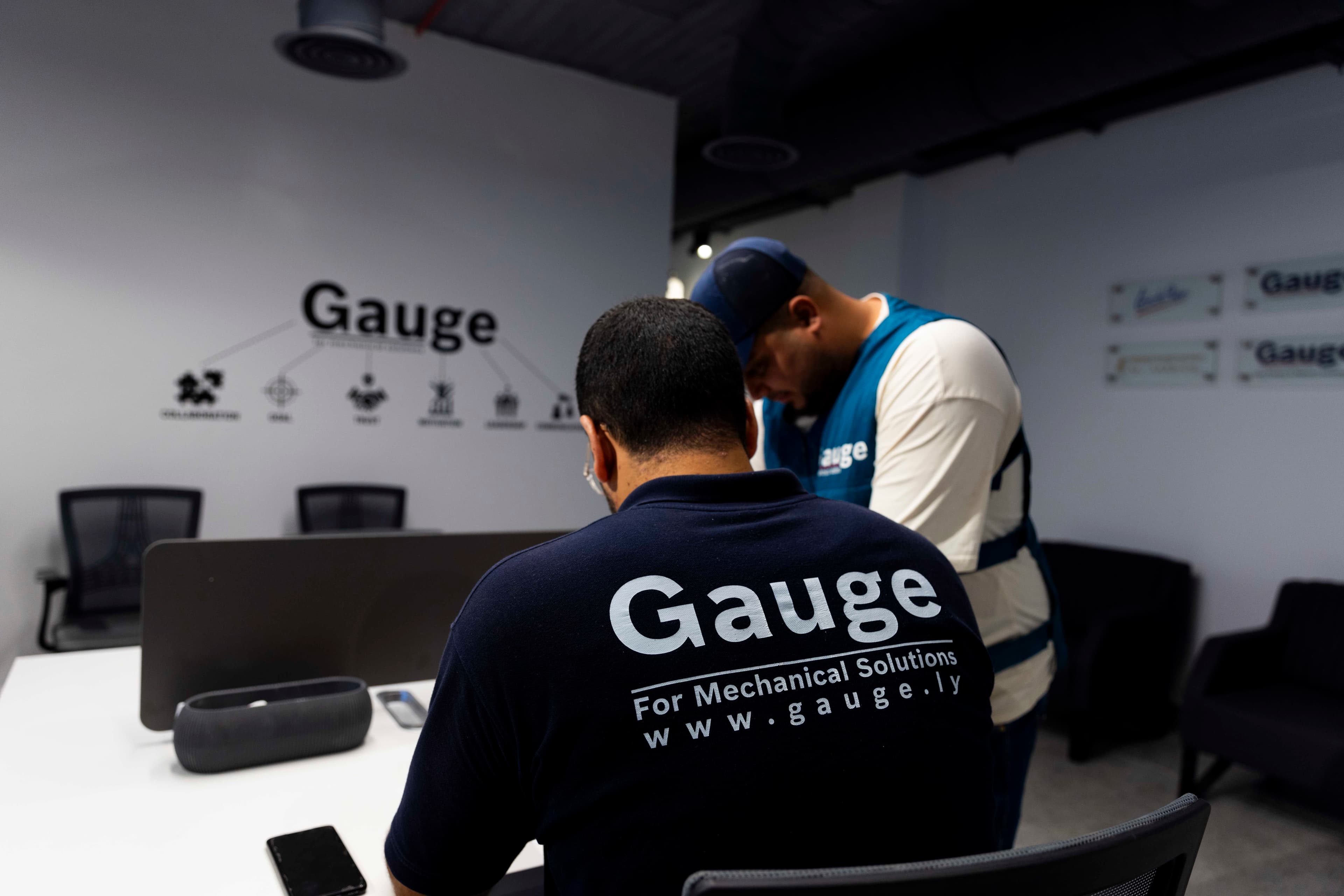 Gauge team at the office